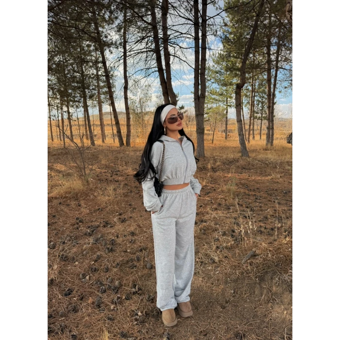 Bel Lastikli Kapşonlu Takım