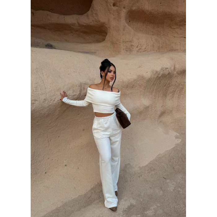 Beyaz Katlamalı Madonna İkili Takım