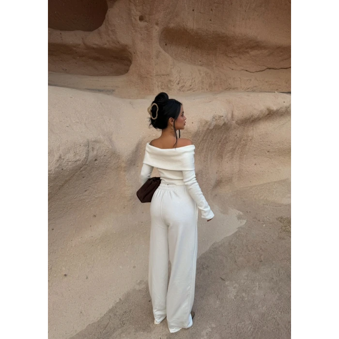 Beyaz Katlamalı Madonna İkili Takım