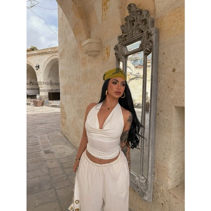 Beyaz Summer Degaje Bluz