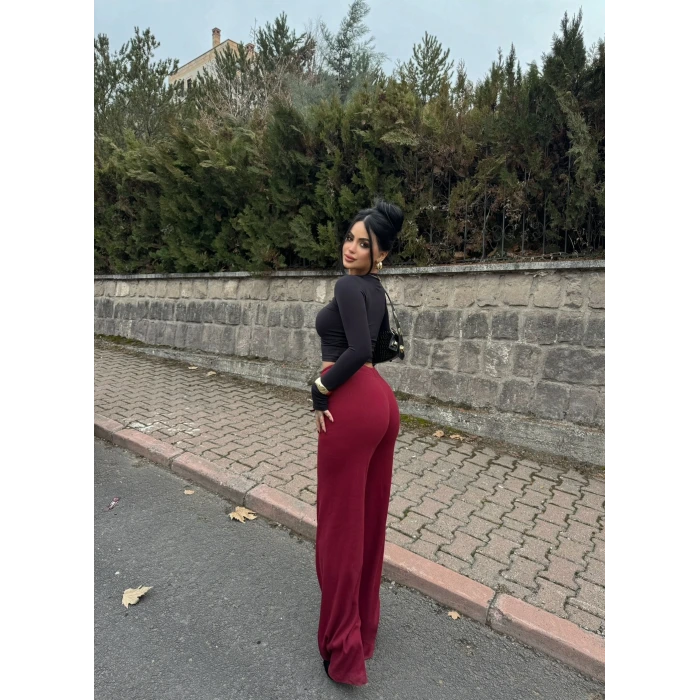 Bordo Basic Kaşkorse Pantolon