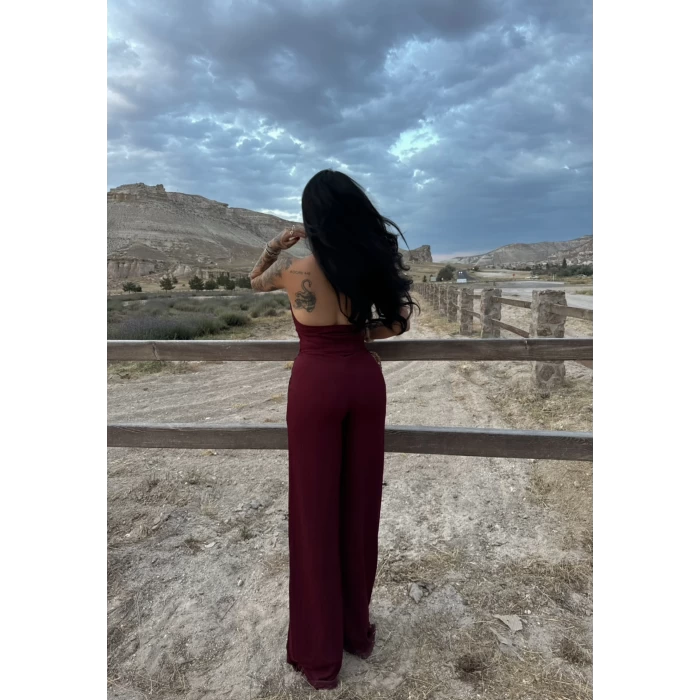 Bordo Boyundan Askılı İkili Takım