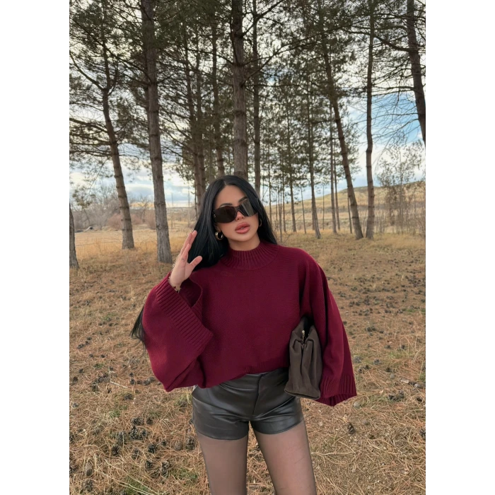 Bordo Reglan Kol Yarasa Kazak