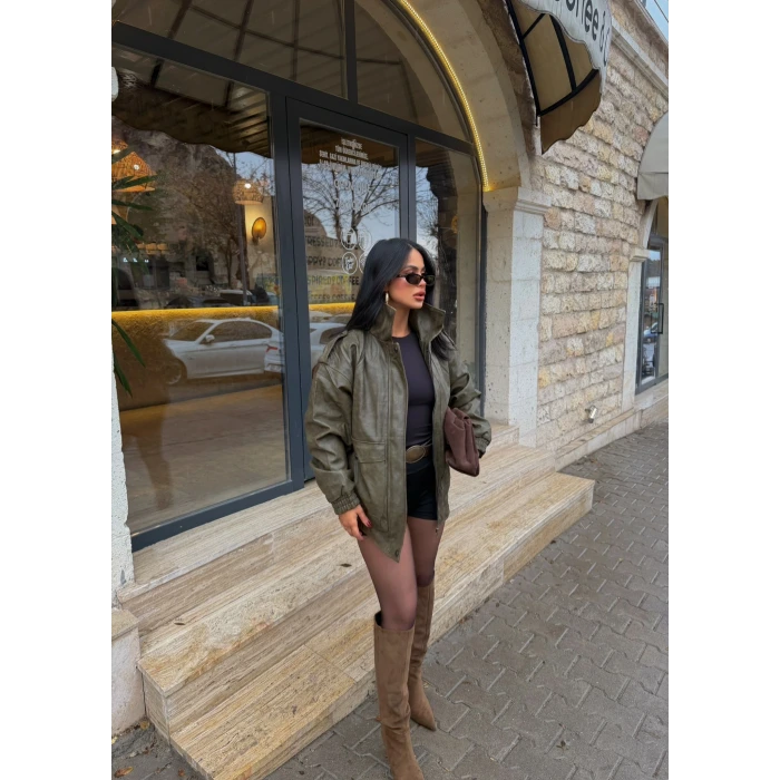 Büyük Cep Deri Ceket