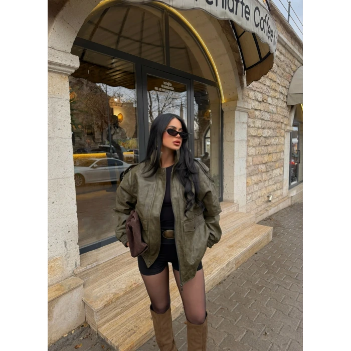 Büyük Cep Deri Ceket