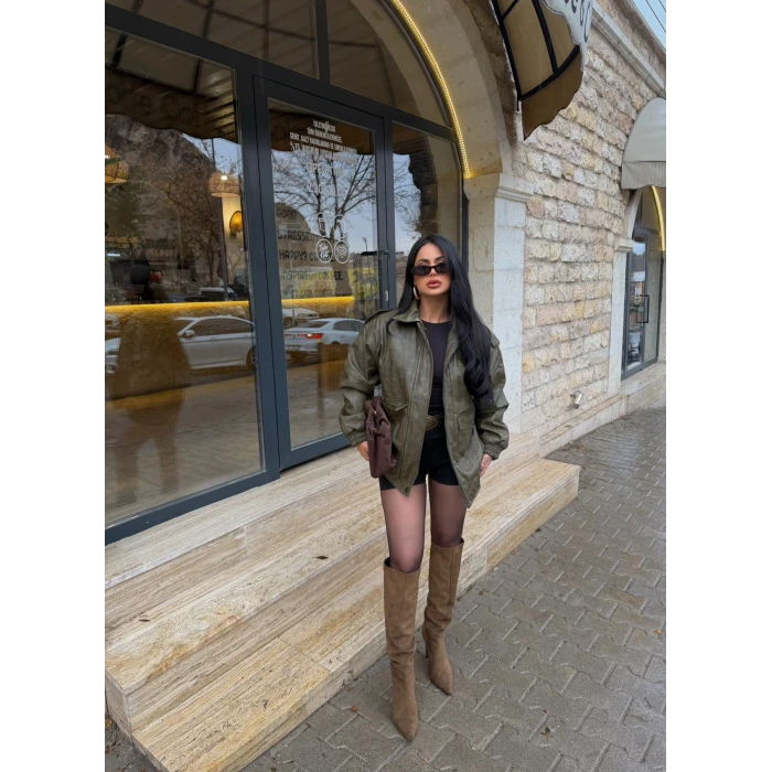 Büyük Cep Deri Ceket