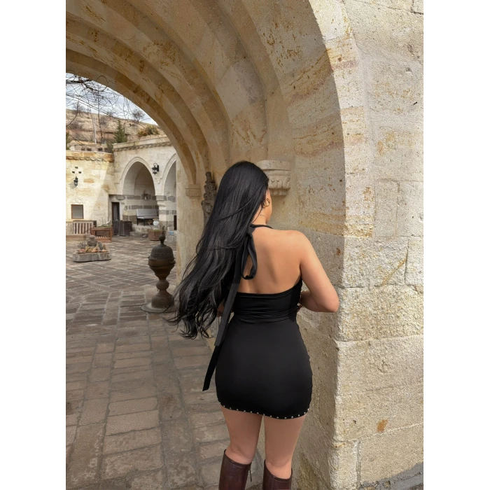 Droplu Dekolte Elbise