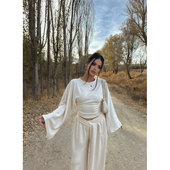 Ekru Modal Kemer Takım