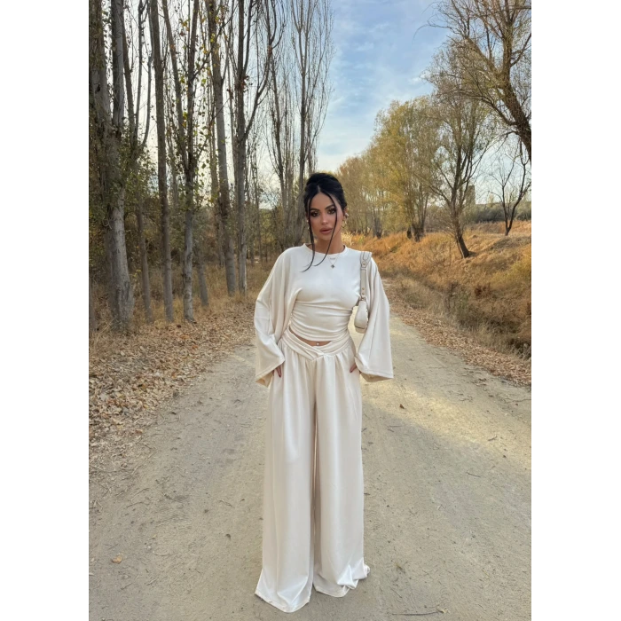 Ekru Modal Kemer Takım