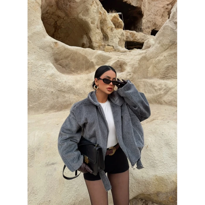 Gri Fox Kemerli Bomber Kaban