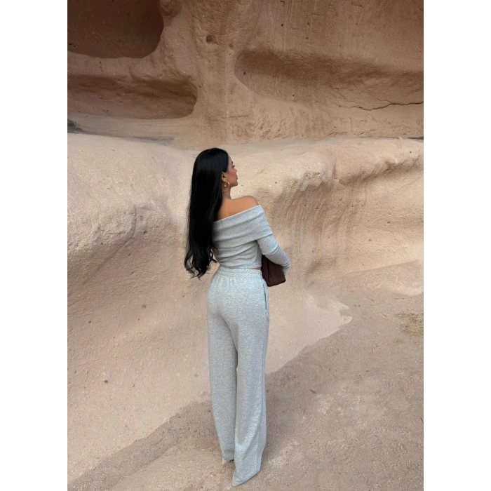 Gri Katlamalı Madonna İkili Takım