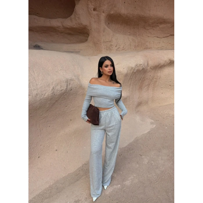 Gri Katlamalı Madonna İkili Takım