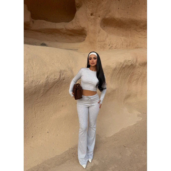 Gri Parmak Geçmeli Ribanalı Takım