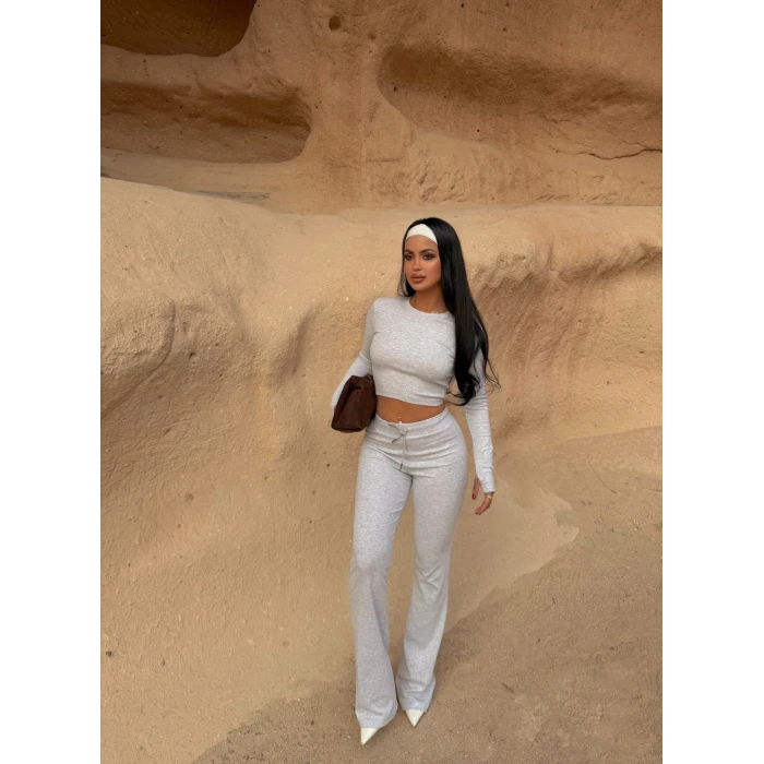 Gri Parmak Geçmeli Ribanalı Takım