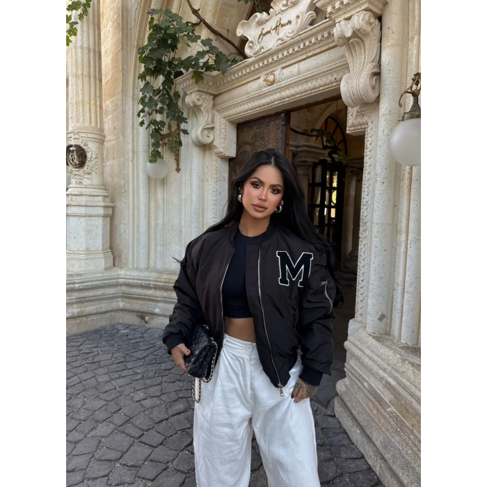 İçi Dolumlu Logo Bomber Mont