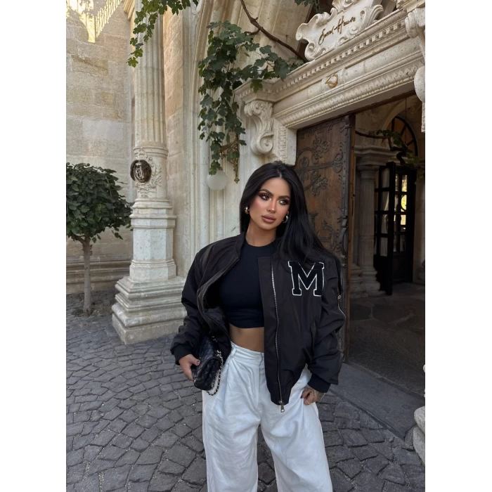 İçi Dolumlu Logo Bomber Mont