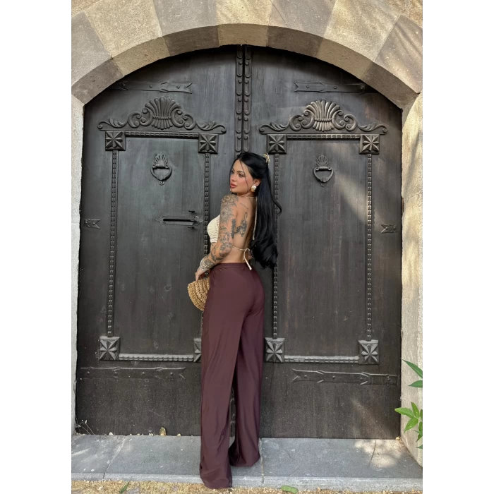 Kahve Bol Paça Basic Pantolon