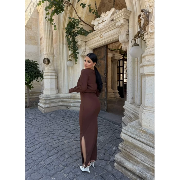 Kahve Bolerolu Ottoman İkili Takım