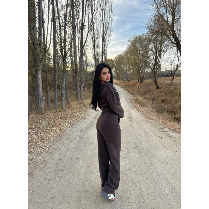 Kahve Selanik Kapşonlu Takım