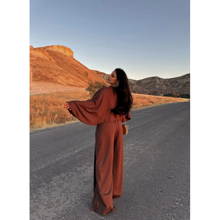 Kahve Yarasa Kol Modal İkili Takım