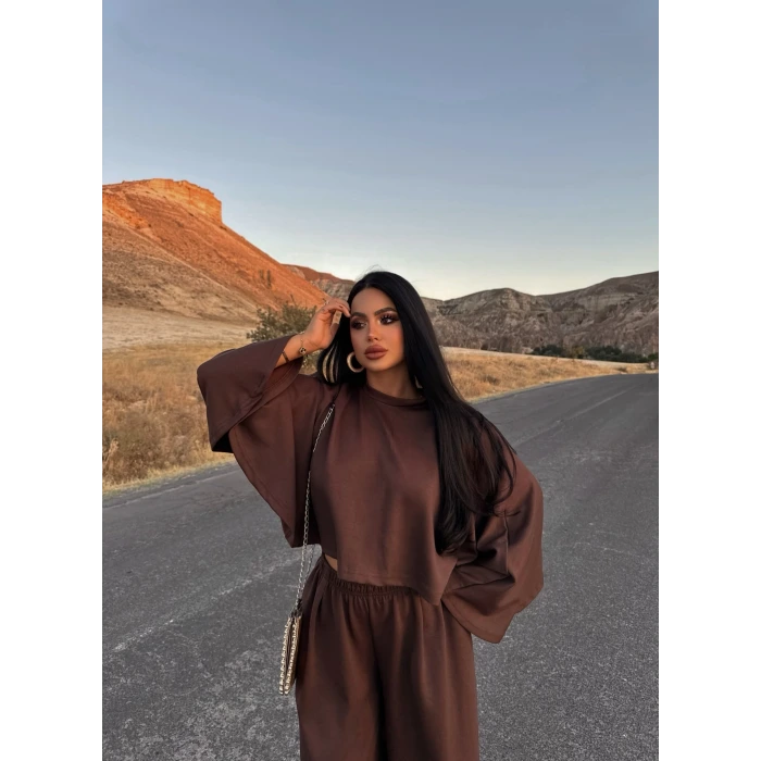 Kahve Yarasa Kol Modal İkili Takım