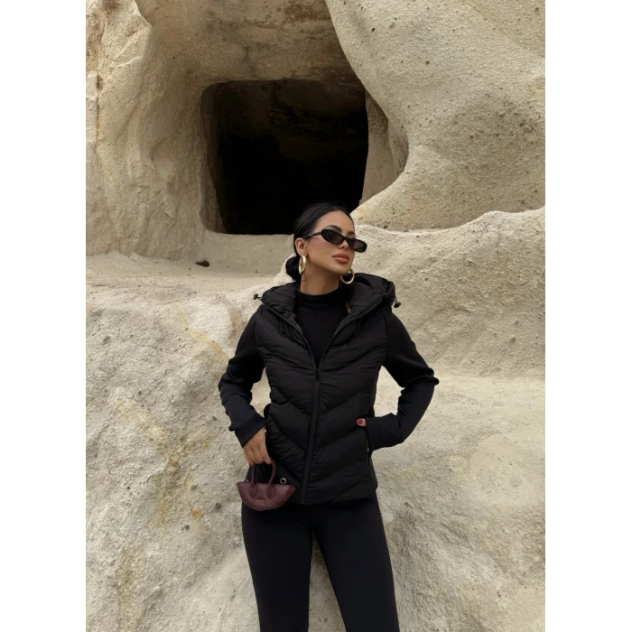 Kapşonlu Puffer Mont