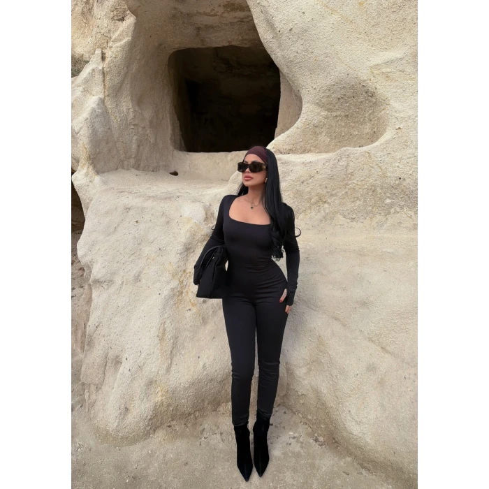 Kare Yaka Şardonlu Tulum