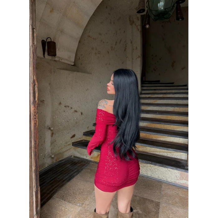 Kırmızı Yıldızlı Madonna Elbise