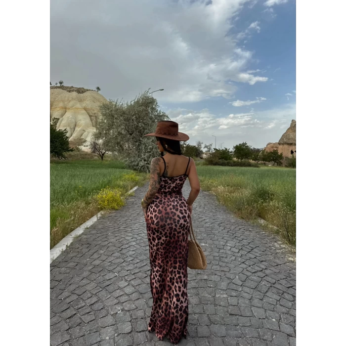 Leopar Astarlı Etek&Büstiyer İkili Takım