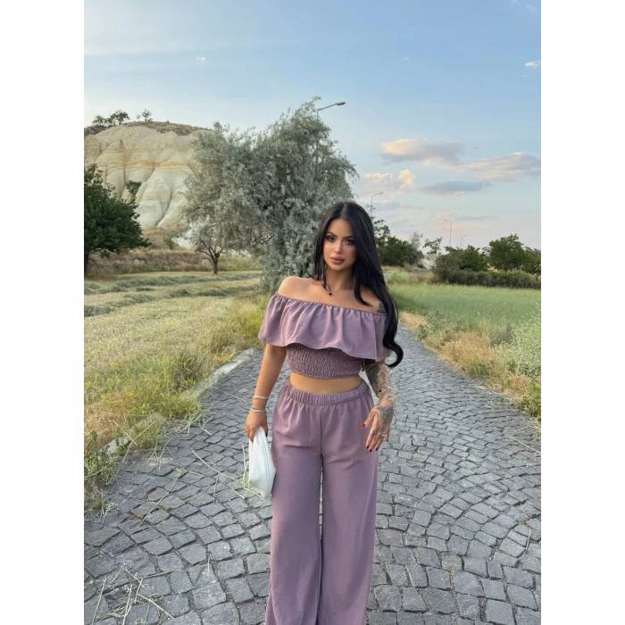 Lila Bel Lastikli Aerobin Takım