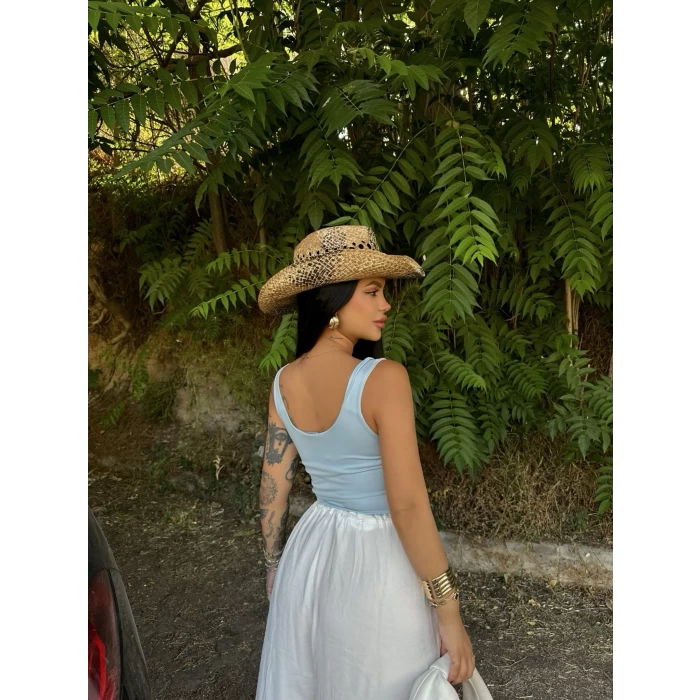 Mavi Kare Yaka Basic Crop