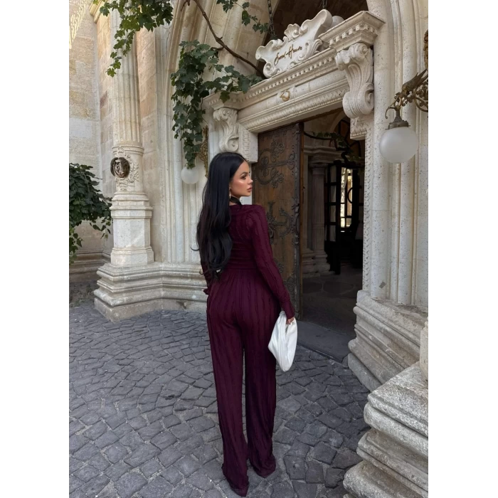 Mürdüm Fitilli Ters Dikiş İkili Takım