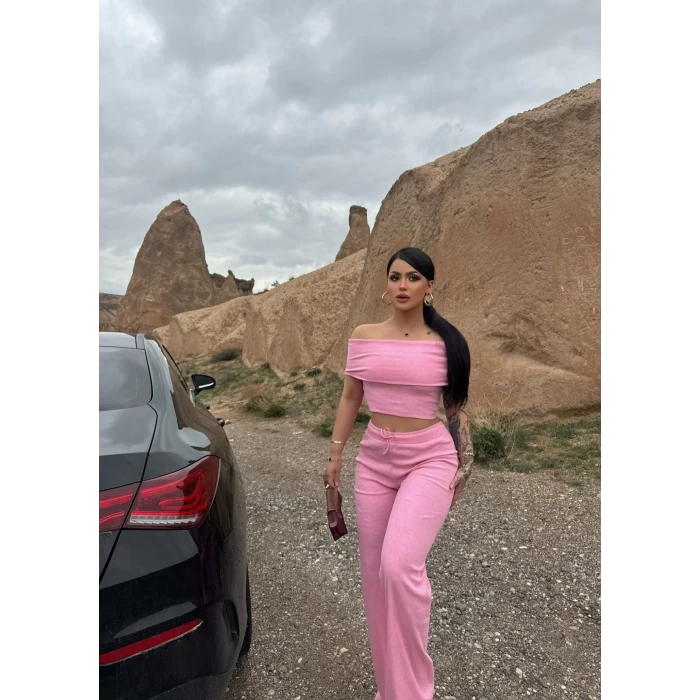 Pembe Katlamalı Madonna Kaşkorse İkili Takım