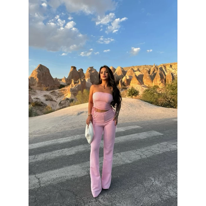 Pembe Straplez İkili Takım
