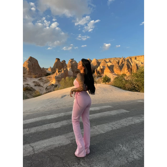 Pembe Straplez İkili Takım