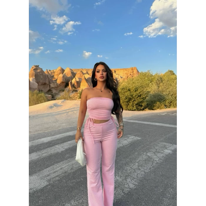Pembe Straplez İkili Takım
