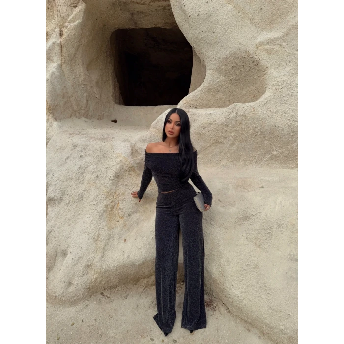 Simli Pantolon Bluz İkili Takım