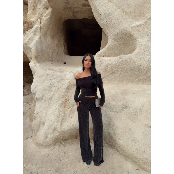 Simli Pantolon Bluz İkili Takım