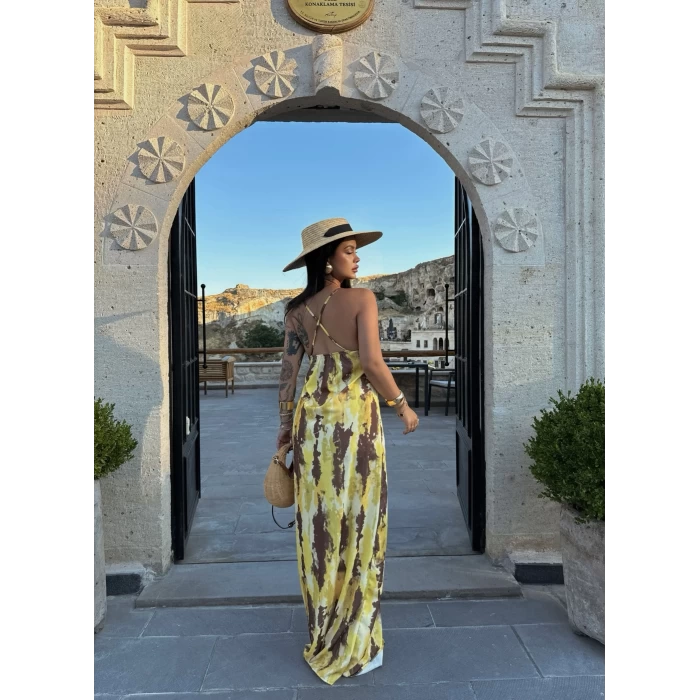 Sırt Çapraz Dubai Maxi Elbise