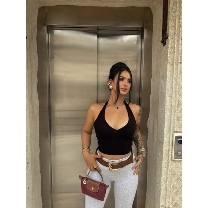 Siyah Compack Basic Crop