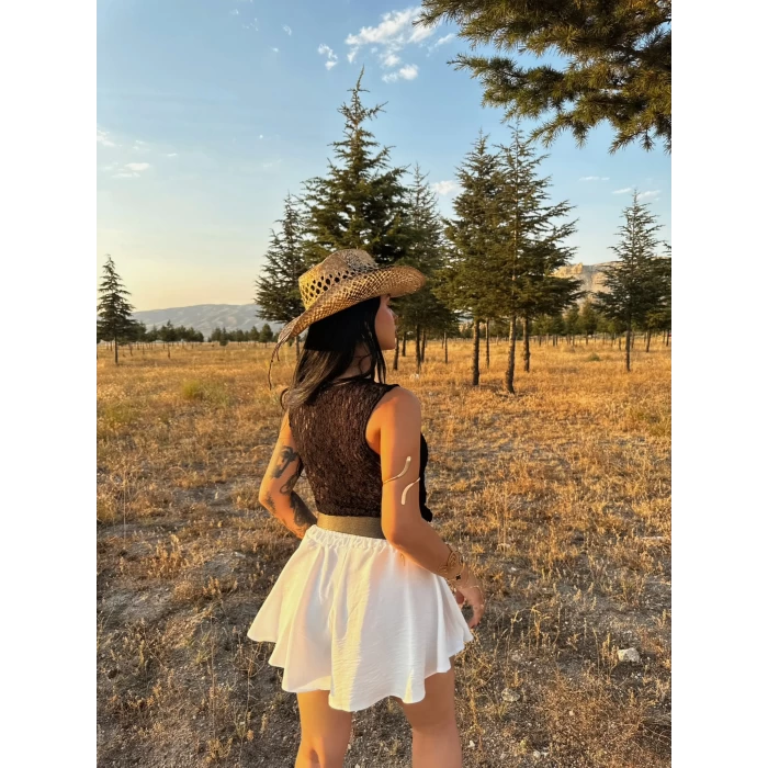 Siyah Dantel Crop