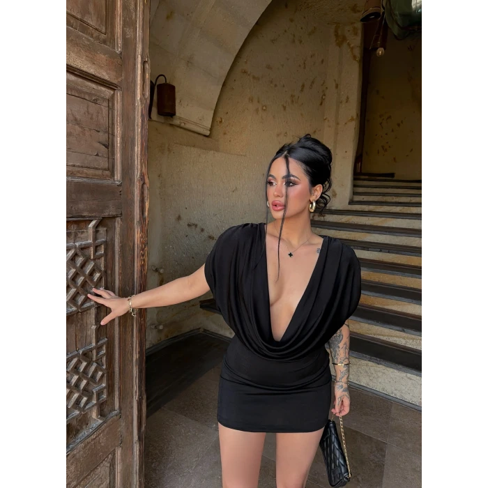 Siyah Degaje Buzzy Elbise