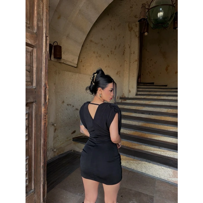 Siyah Degaje Buzzy Elbise