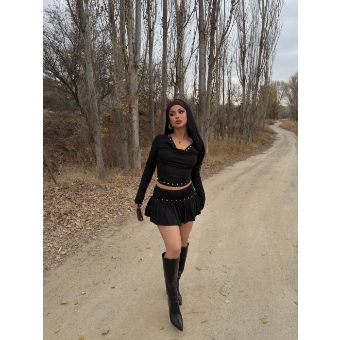 Siyah Droplu Manifest Takım