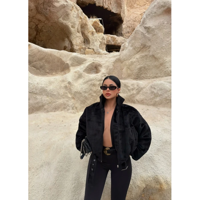 Siyah Fox Kemerli Bomber Kaban