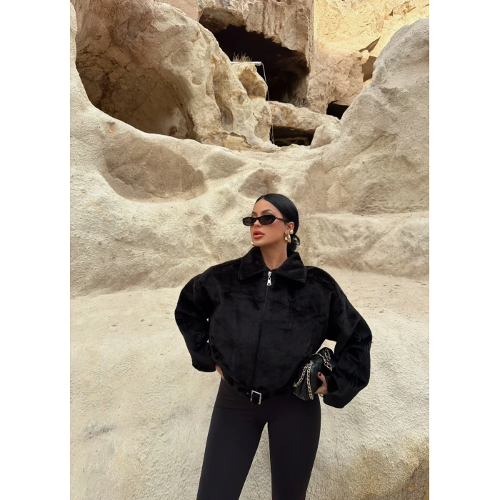 Siyah Fox Kemerli Bomber Kaban