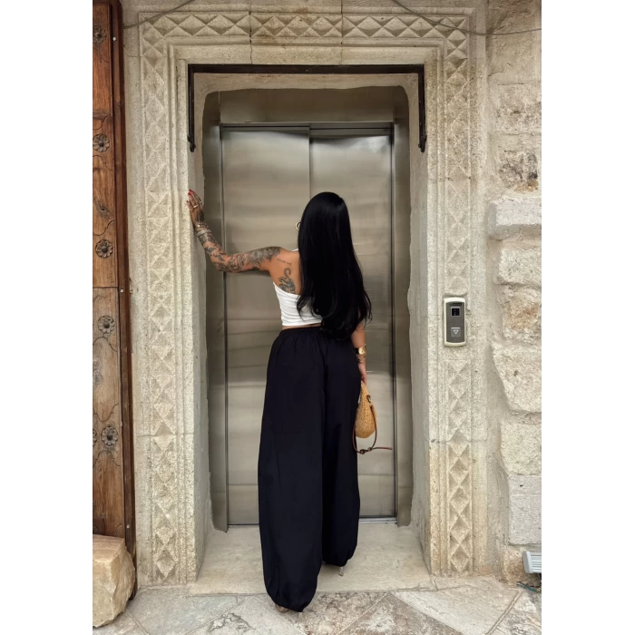 Siyah İçi Astarlı Şalvar Pantolon