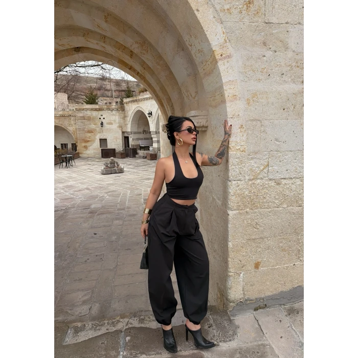 Siyah Jogger Balon Pantolon