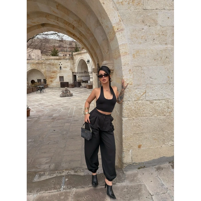 Siyah Jogger Balon Pantolon