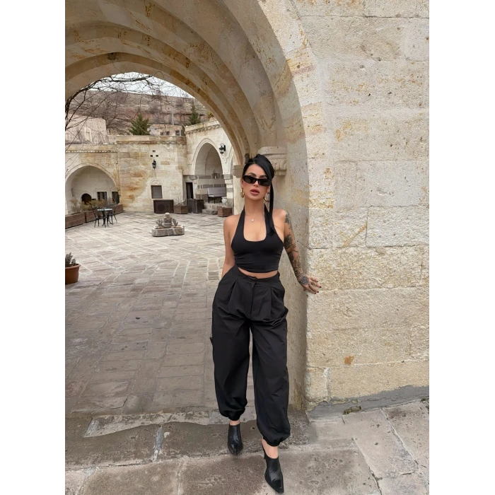 Siyah Jogger Balon Pantolon